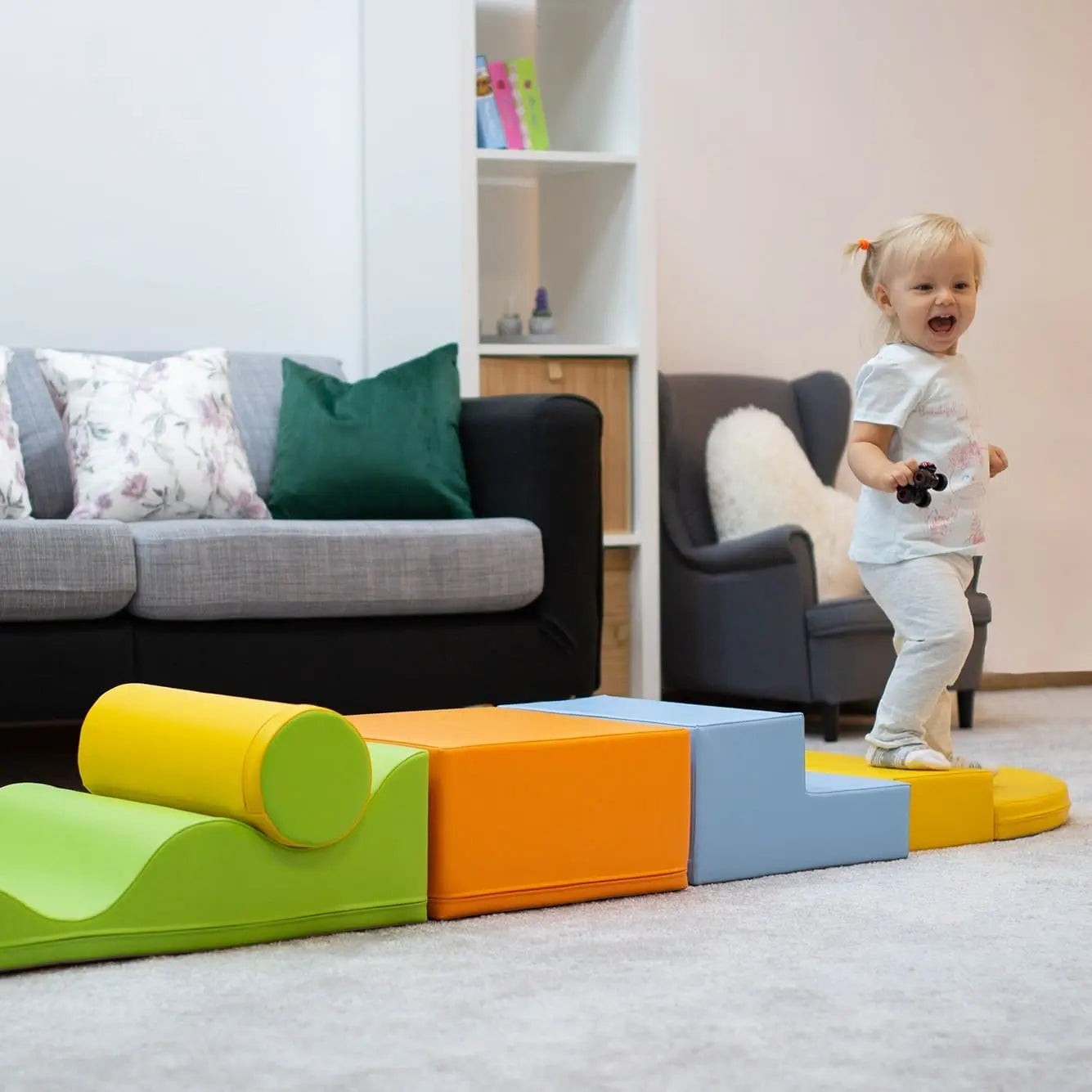 Soft Play 6 Foam Block Set - Light Multicolor Explorer
