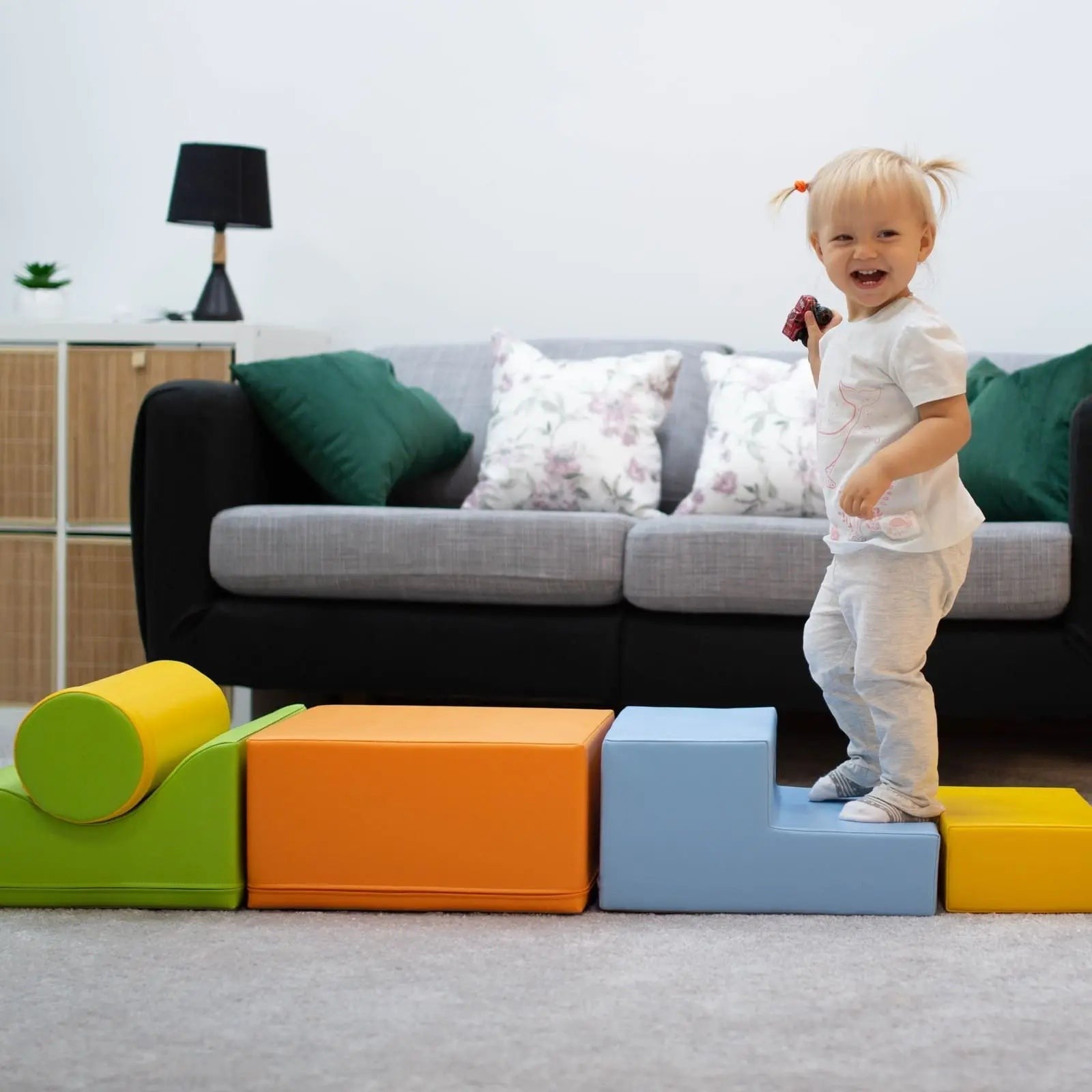 Soft Play 6 Foam Block Set - Light Multicolor Explorer