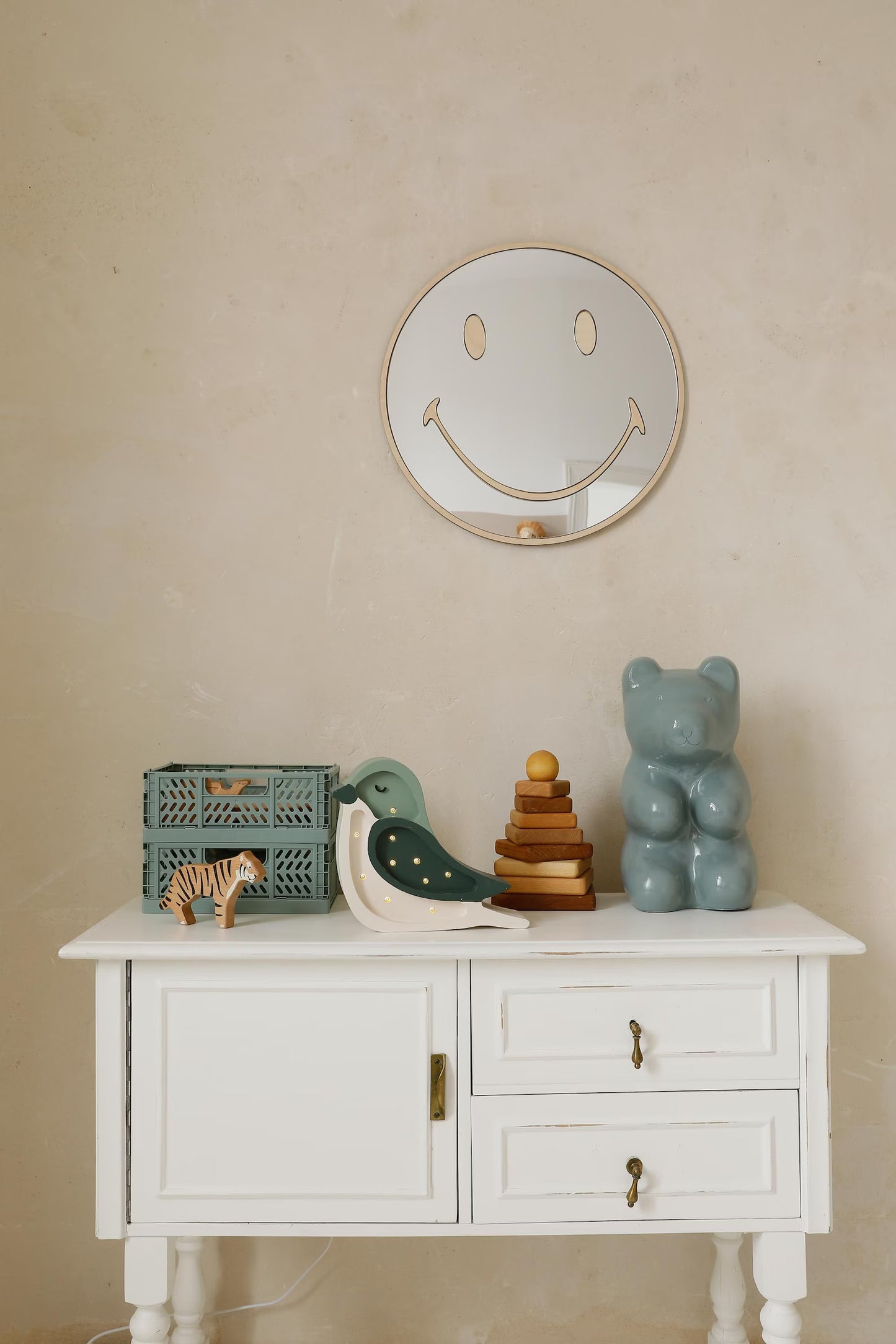 SPIEGEL | SMILEY | 40X40CM | GOUD