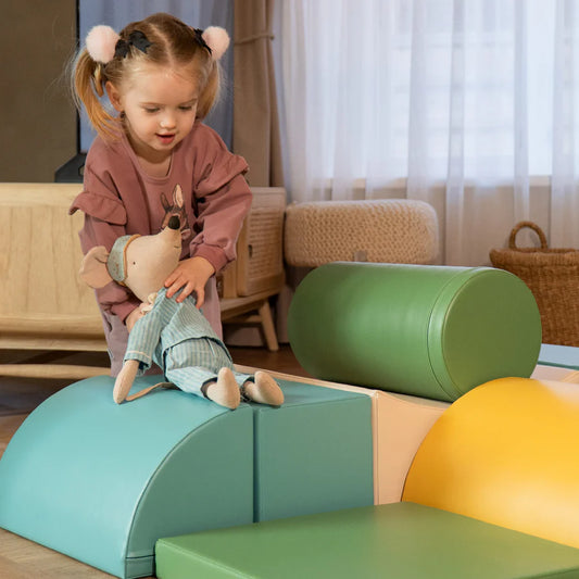 FOAMBLOKKEN | SET VAN 8 | PASTEL TURQUOISE